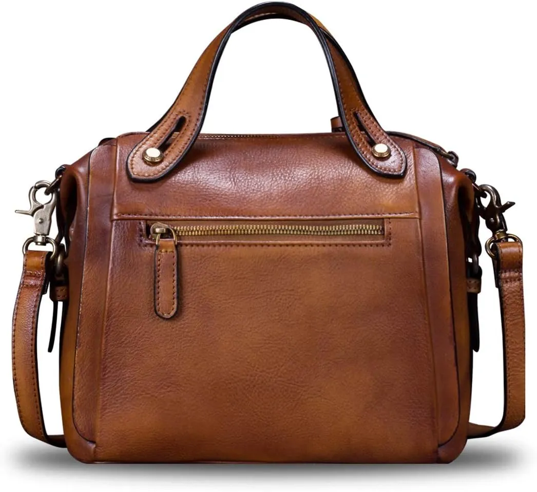 Genuine Leather Purses and Handbags for Women Vintage Handmade Fashion Leather Shoulder Bag Crossbody Satchel with Strap