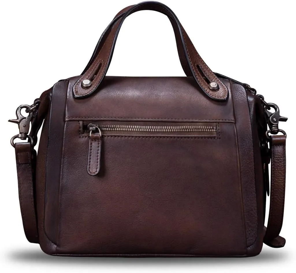 Genuine Leather Purses and Handbags for Women Vintage Handmade Fashion Leather Shoulder Bag Crossbody Satchel with Strap