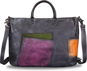 Genuine Leather Purses and Handbags for Women Vintage Handmade Leather Large Top Handle Bag Shoulder Bag Satchel