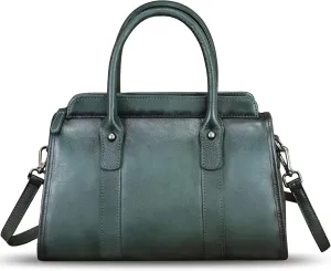 Genuine Leather Purses and Handbags for Women Vintage Handmade Leather Top Handle Purses Satchel Shoulder Bag with Strap