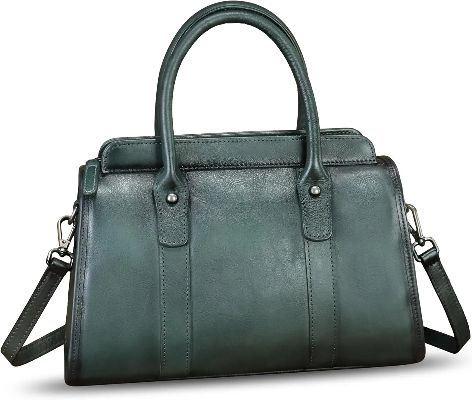 Genuine Leather Purses and Handbags for Women Vintage Handmade Leather Top Handle Purses Satchel Shoulder Bag with Strap