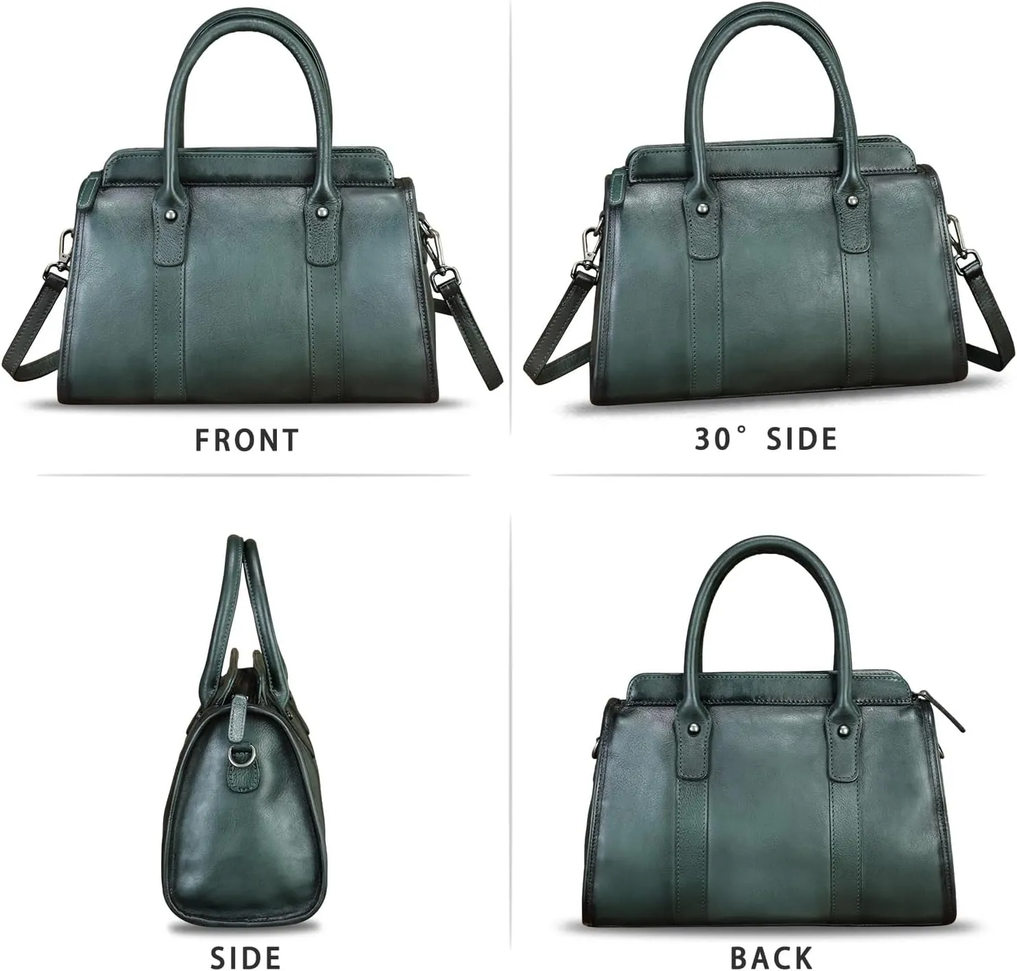 Genuine Leather Purses and Handbags for Women Vintage Handmade Leather Top Handle Purses Satchel Shoulder Bag with Strap