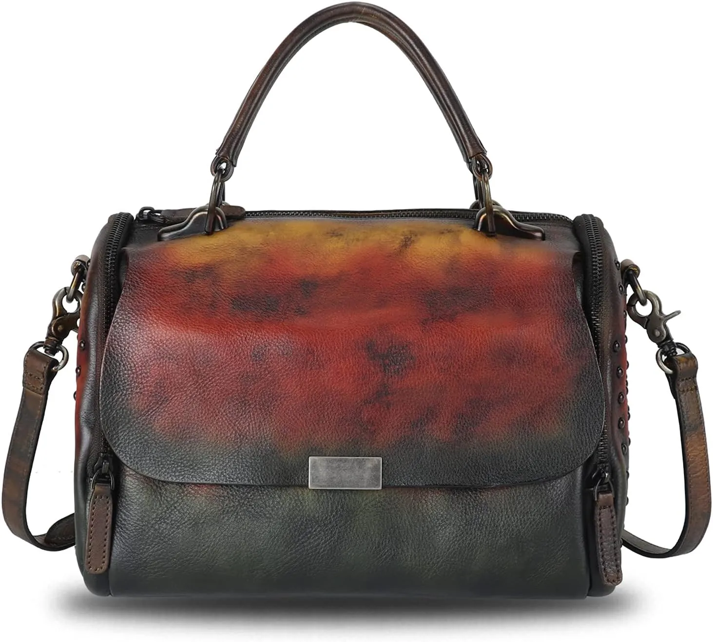 Genuine Leather Purses and Handbags for Women Vintage Handmade Leather Top Handle Shoulder Bag Crossbody Satchel Purse