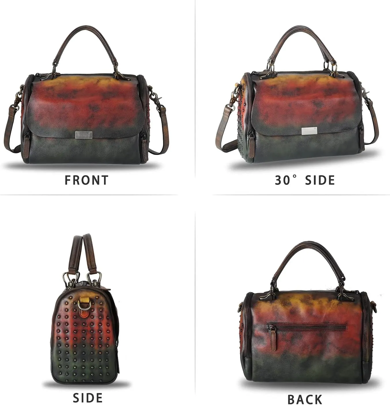 Genuine Leather Purses and Handbags for Women Vintage Handmade Leather Top Handle Shoulder Bag Crossbody Satchel Purse