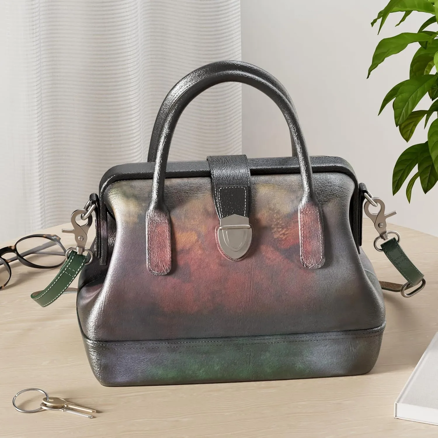 Genuine Leather Purses and Handbags for Women Vintage Handmade Real Leather Shoulder Bag Crossbody Satchel Purse with Strap