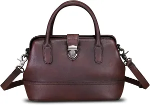 Genuine Leather Purses and Handbags for Women Vintage Handmade Real Leather Shoulder Bag Crossbody Satchel Purse with Strap