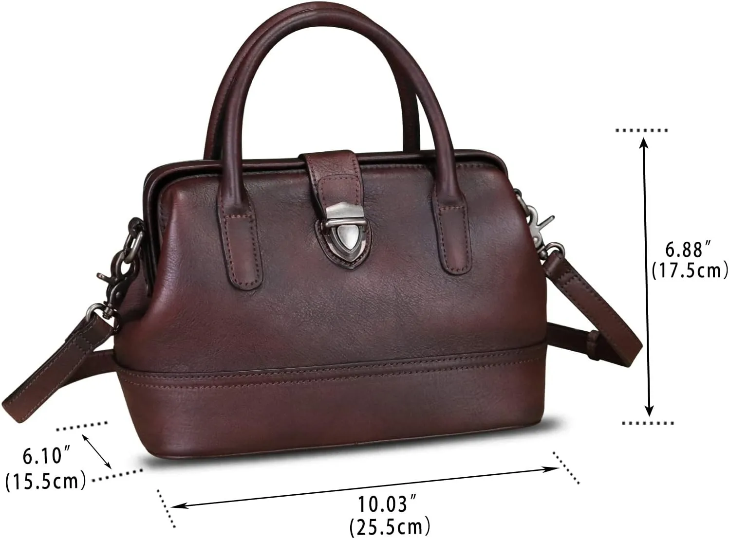 Genuine Leather Purses and Handbags for Women Vintage Handmade Real Leather Shoulder Bag Crossbody Satchel Purse with Strap