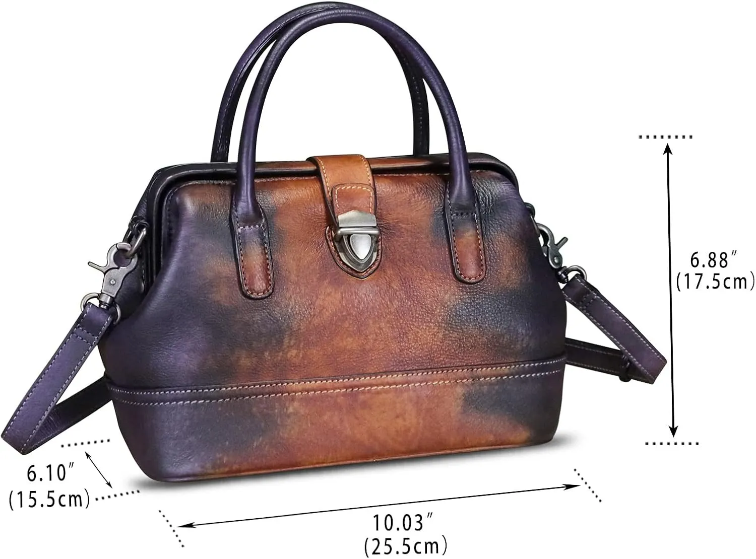 Genuine Leather Purses and Handbags for Women Vintage Handmade Real Leather Shoulder Bag Crossbody Satchel Purse with Strap