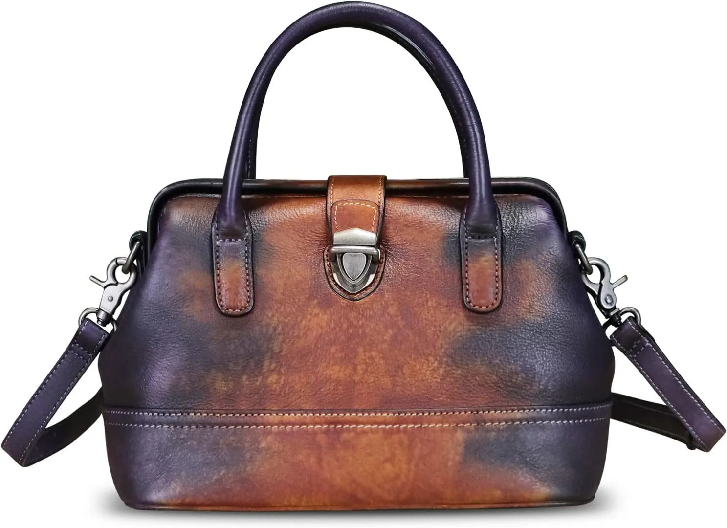 Genuine Leather Purses and Handbags for Women Vintage Handmade Real Leather Shoulder Bag Crossbody Satchel Purse with Strap