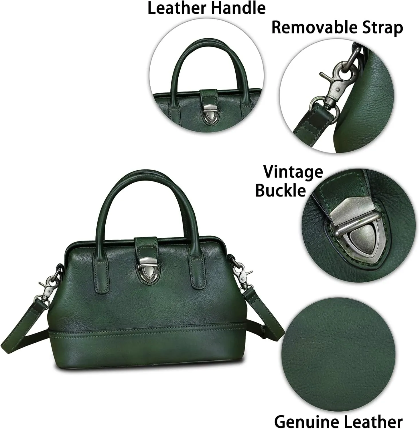 Genuine Leather Purses and Handbags for Women Vintage Handmade Real Leather Shoulder Bag Crossbody Satchel Purse with Strap