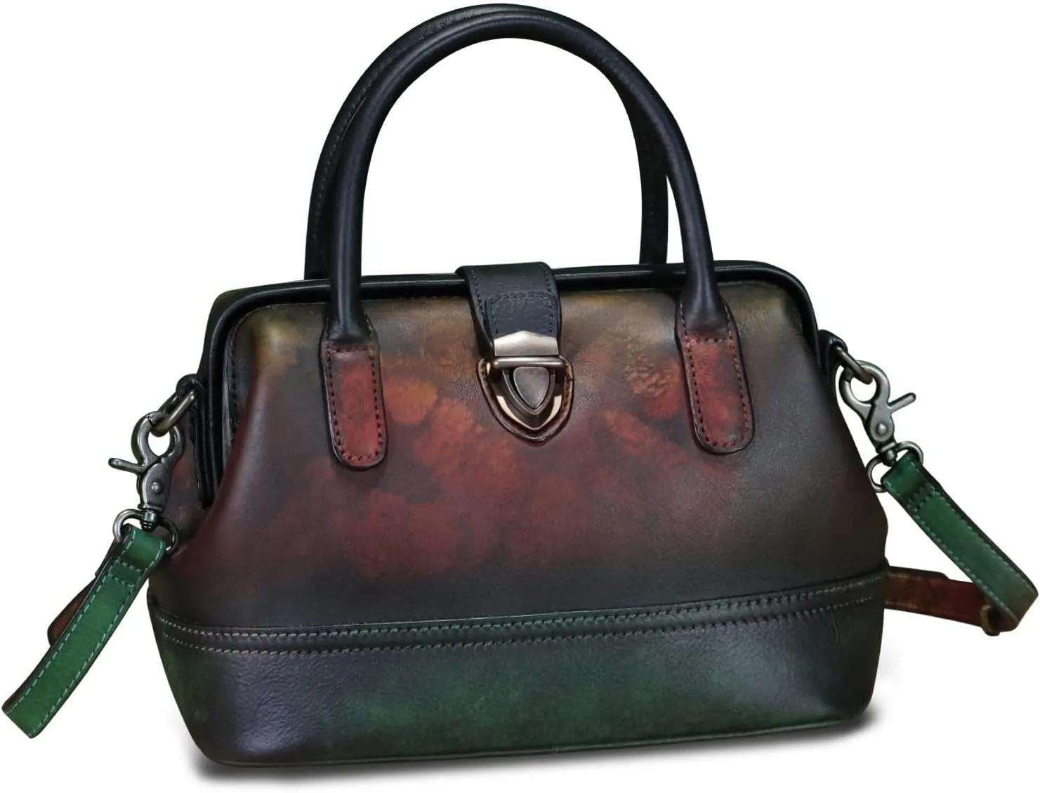 Genuine Leather Purses and Handbags for Women Vintage Handmade Real Leather Shoulder Bag Crossbody Satchel Purse with Strap
