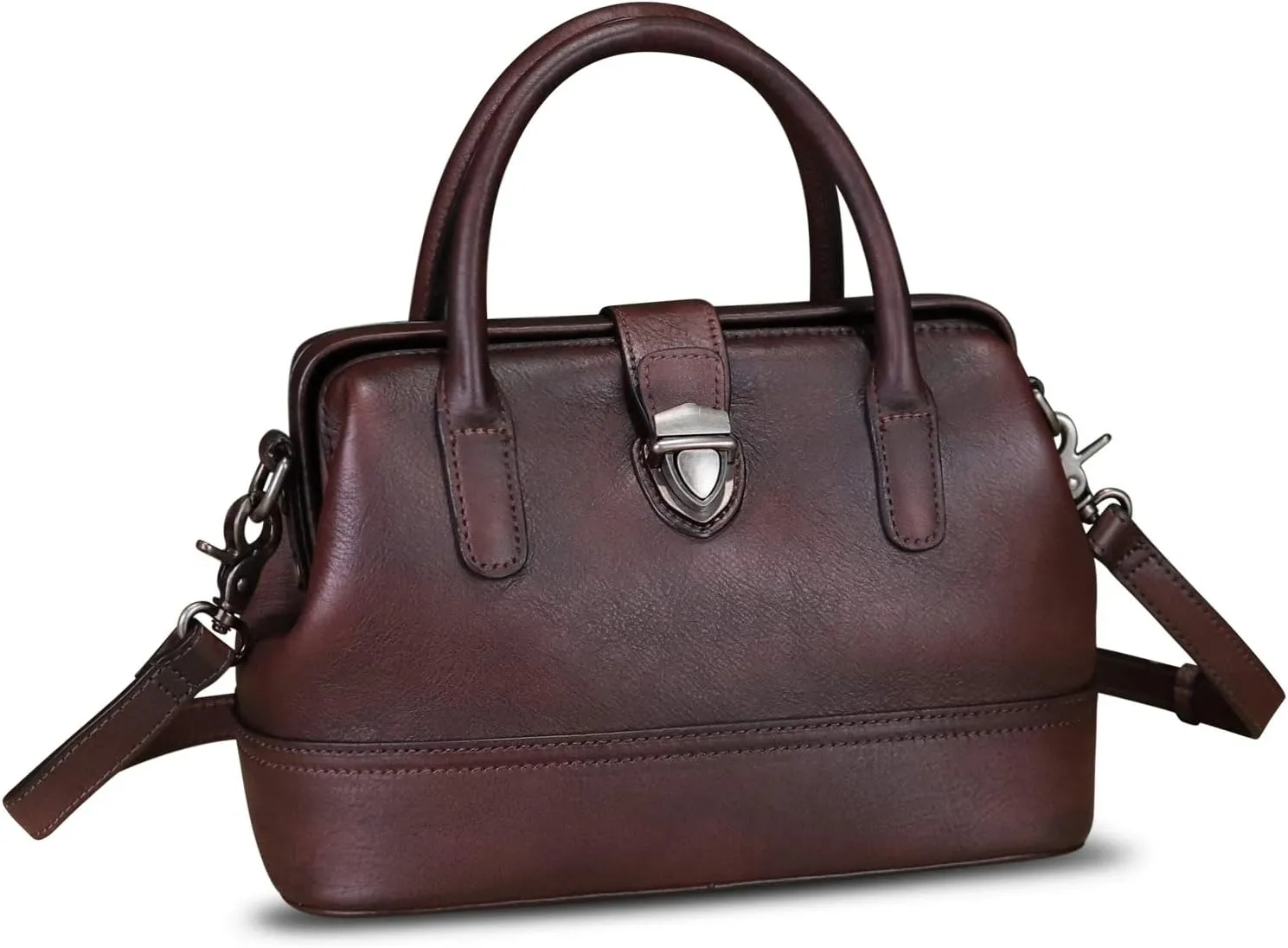 Genuine Leather Purses and Handbags for Women Vintage Handmade Real Leather Shoulder Bag Crossbody Satchel Purse with Strap