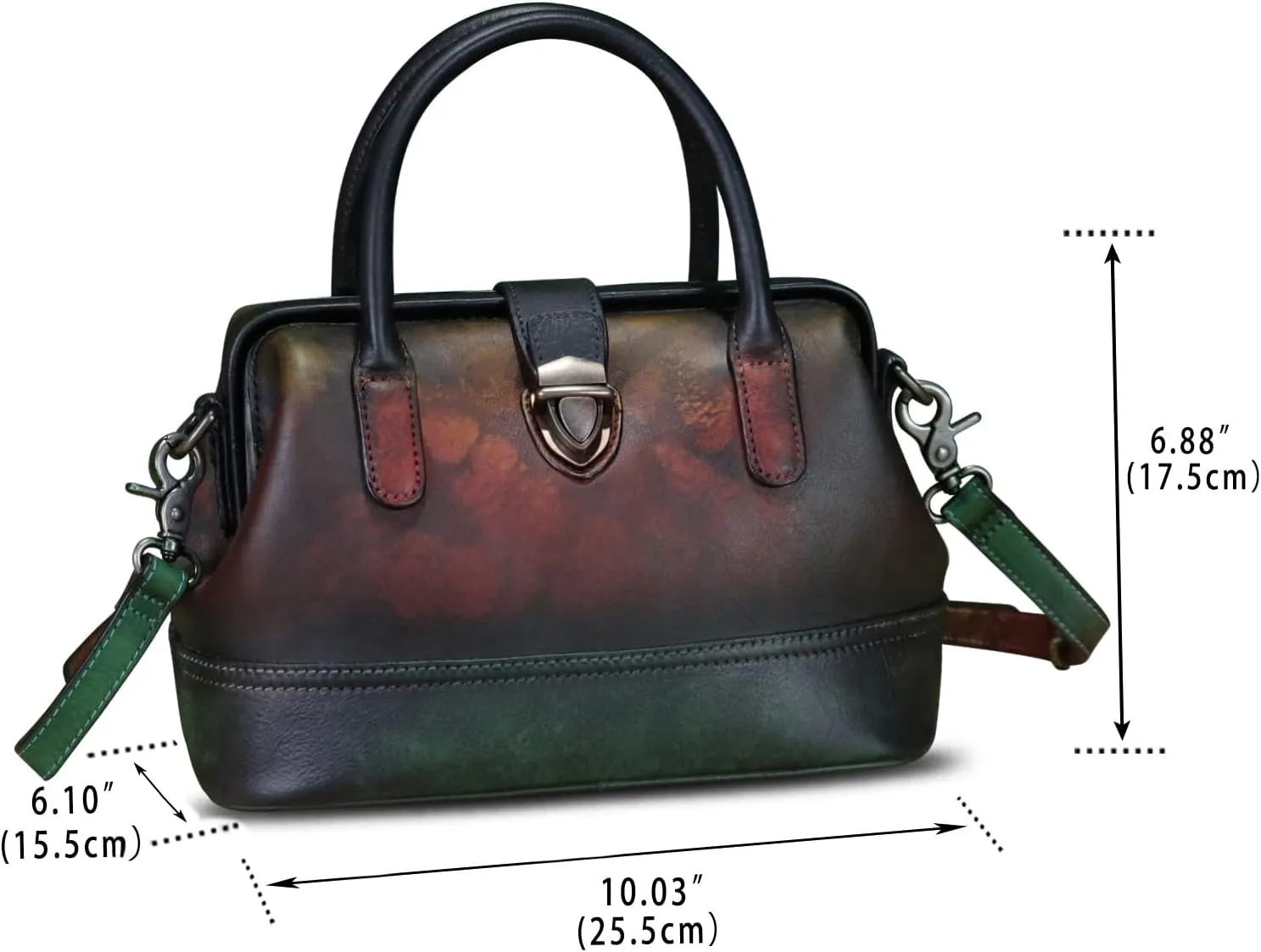 Genuine Leather Purses and Handbags for Women Vintage Handmade Real Leather Shoulder Bag Crossbody Satchel Purse with Strap