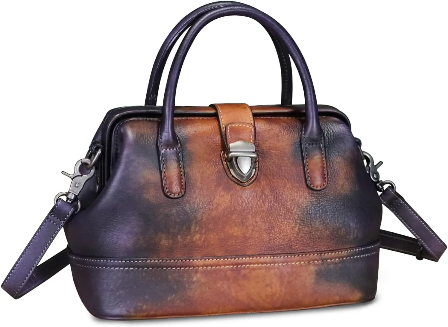 Genuine Leather Purses and Handbags for Women Vintage Handmade Real Leather Shoulder Bag Crossbody Satchel Purse with Strap