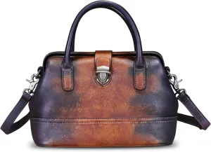 Genuine Leather Purses and Handbags for Women Vintage Handmade Real Leather Shoulder Bag Crossbody Satchel Purse with Strap