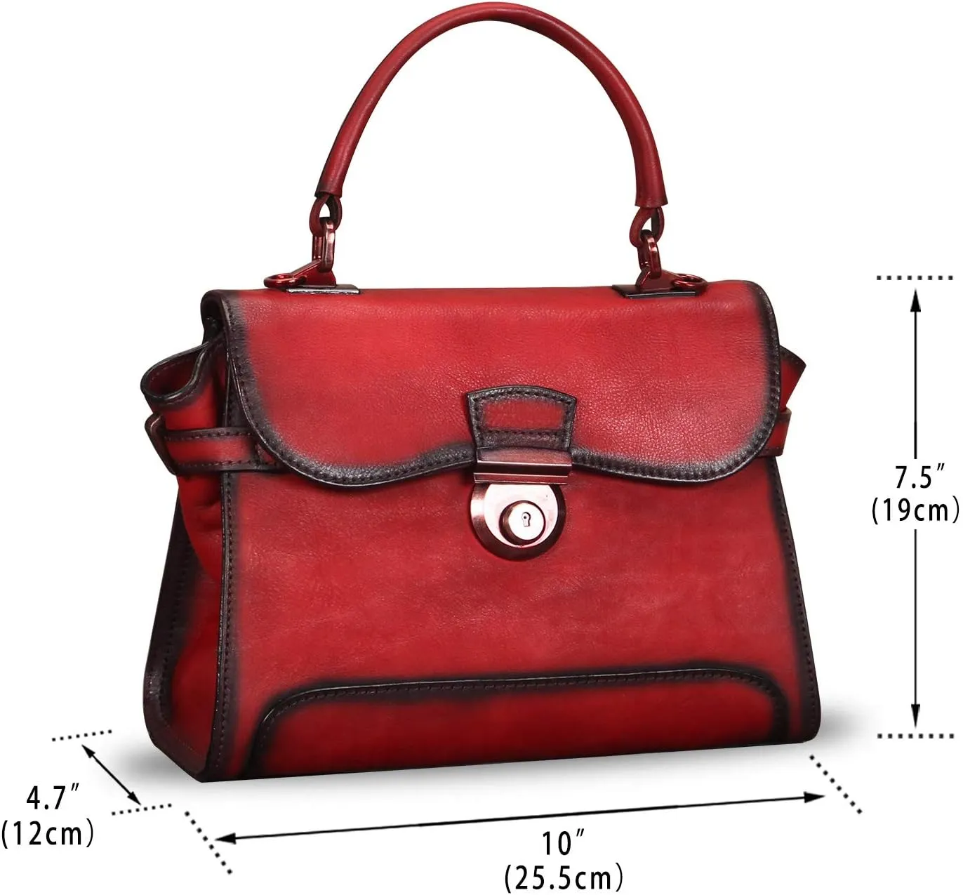 Genuine Leather Purses and Handbags for Women Vintage Real Leather Shoulder Bag Crossbody Purses Satchel Bag with Strap