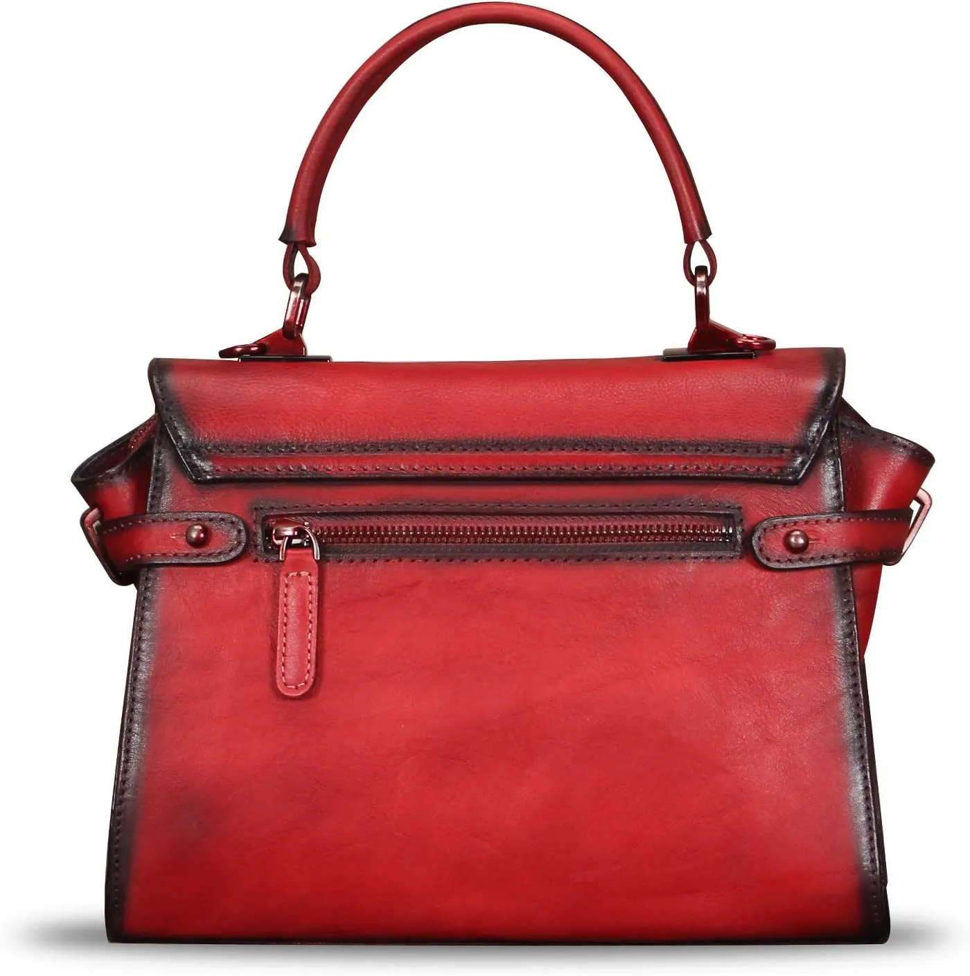 Genuine Leather Purses and Handbags for Women Vintage Real Leather Shoulder Bag Crossbody Purses Satchel Bag with Strap