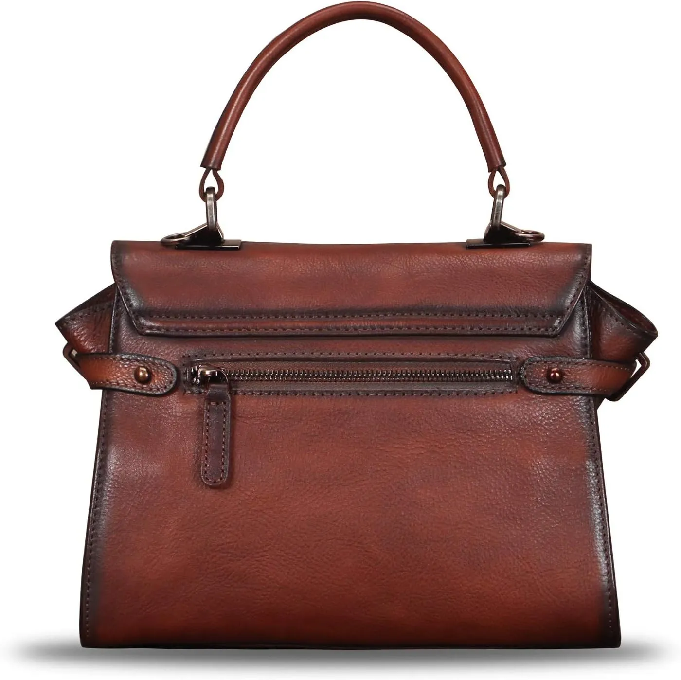 Genuine Leather Purses and Handbags for Women Vintage Real Leather Shoulder Bag Crossbody Purses Satchel Bag with Strap