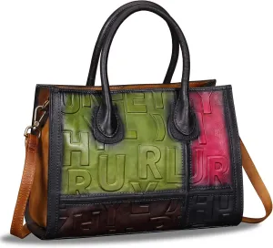 Genuine Leather Purses and Handbags for Women Vintage Real Leather Tote Bag Shoulder Bag Top Handle Satchel Purse