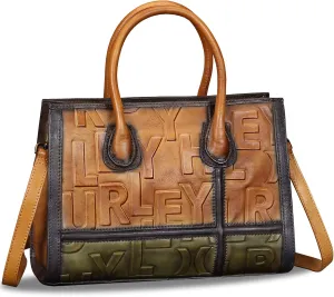 Genuine Leather Purses and Handbags for Women Vintage Real Leather Tote Bag Shoulder Bag Top Handle Satchel Purse