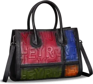 Genuine Leather Purses and Handbags for Women Vintage Real Leather Tote Bag Shoulder Bag Top Handle Satchel Purse