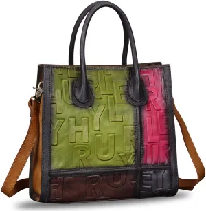 Genuine Leather Purses and Handbags for Women Vintage Real Leather Tote Bag Shoulder Bag Top Handle Satchel Purse
