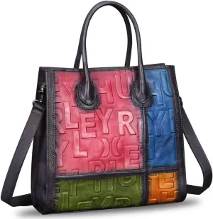 Genuine Leather Purses and Handbags for Women Vintage Real Leather Tote Bag Shoulder Bag Top Handle Satchel Purse