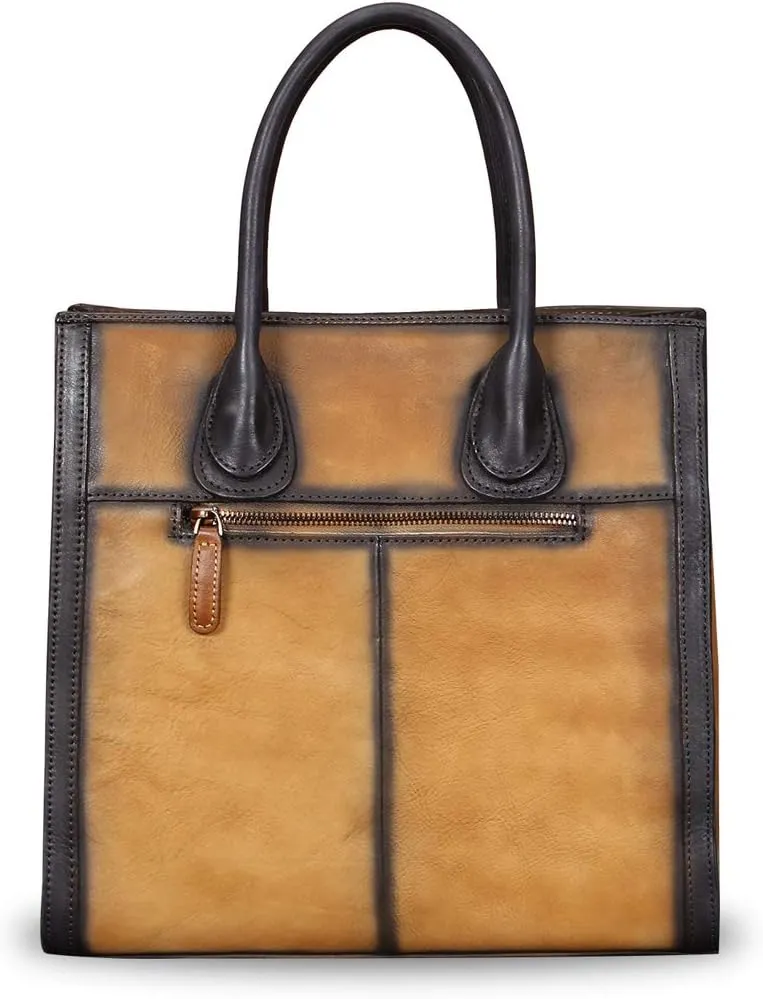 Genuine Leather Purses and Handbags for Women Vintage Real Leather Tote Bag Shoulder Bag Top Handle Satchel Purse