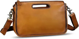 Genuine Leather Purses and Messenger Bag for Men Vintage Leather Briefcase Handbags Satchel Bags Shoulder Bag with Strap