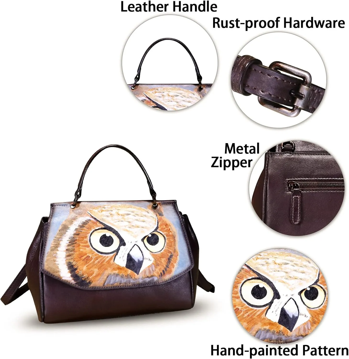 Genuine Leather Satchel for Women Crossbody Bags Handmade Vintage Top Handle Handbags Purse