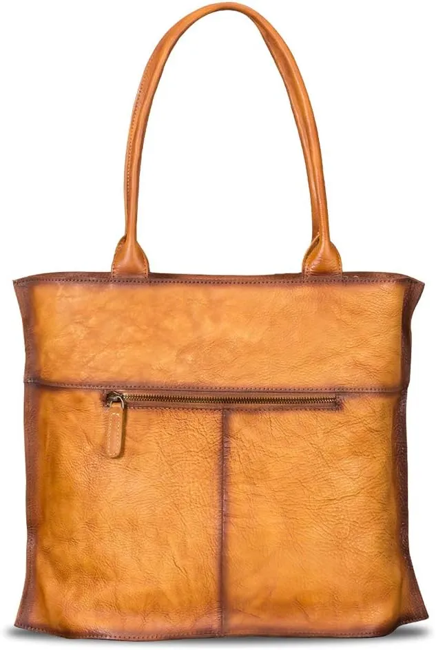 Genuine Leather Shoulder Bag Tote Bag for Women Vintage Real Leather Purses and Handbags Top Handle Satchel Bag