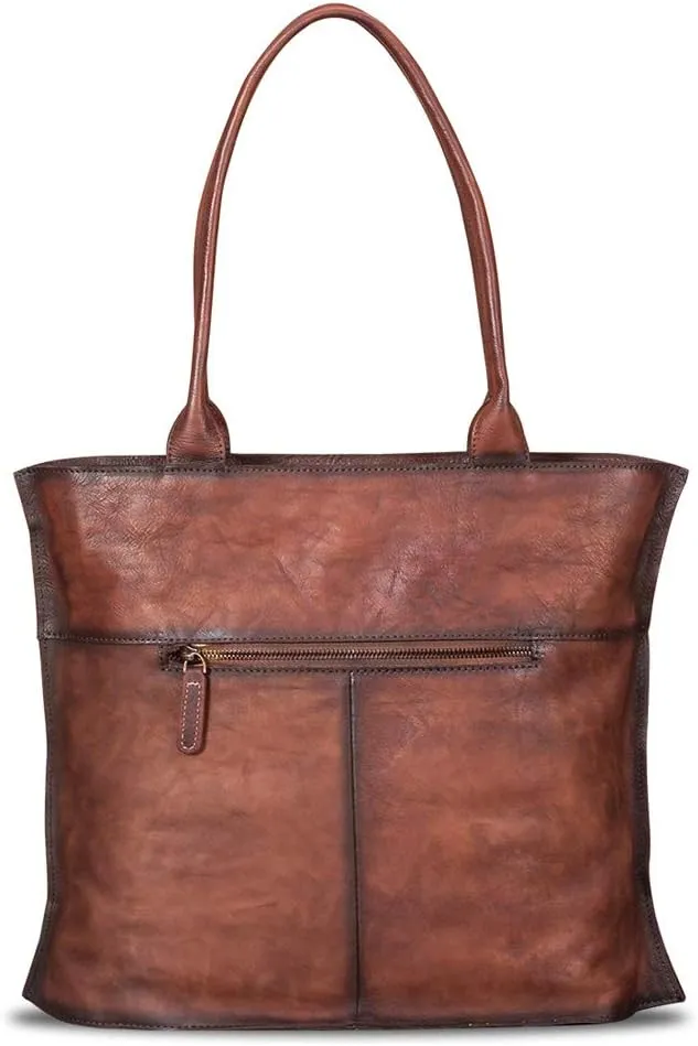 Genuine Leather Shoulder Bag Tote Bag for Women Vintage Real Leather Purses and Handbags Top Handle Satchel Bag