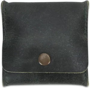 Genuine Leather Squeeze Coin Pouch Moon Pocket Coin Case Handmade Vintage Leather Change Holder Purse Wallet for Men & Women Small Minimalist Coin Purse Leather Coin Wallet (Green)