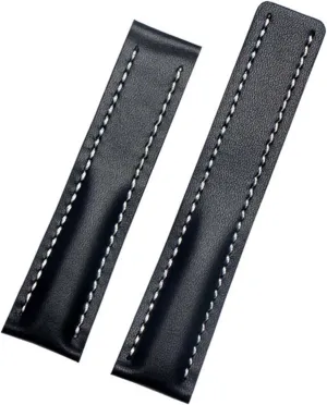 Genuine Leather Strap For Breitling watch Band cow leather bracelet with Deployment buckle 22mm 24mm WatchBands