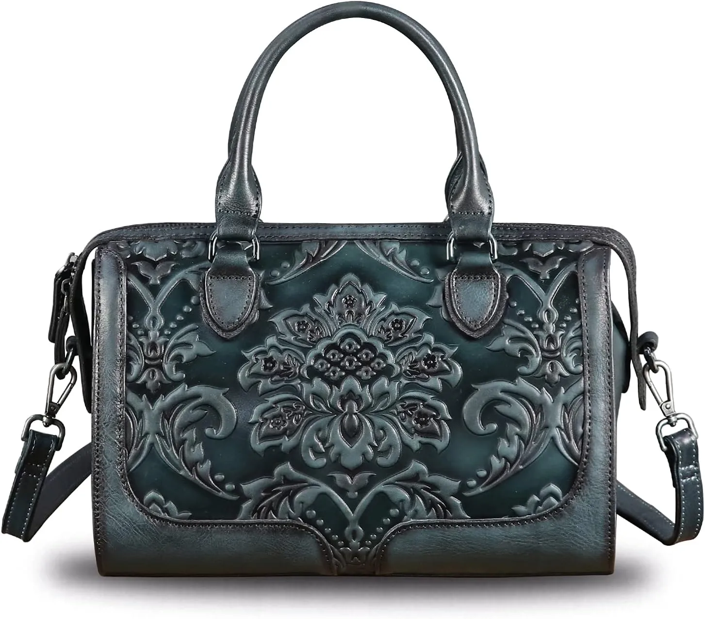 Genuine Leather Top Handle Handbag for Women Handmade Vintage Satchel Retro Cowhide Crossbody Handbags Purse Hobo Bags