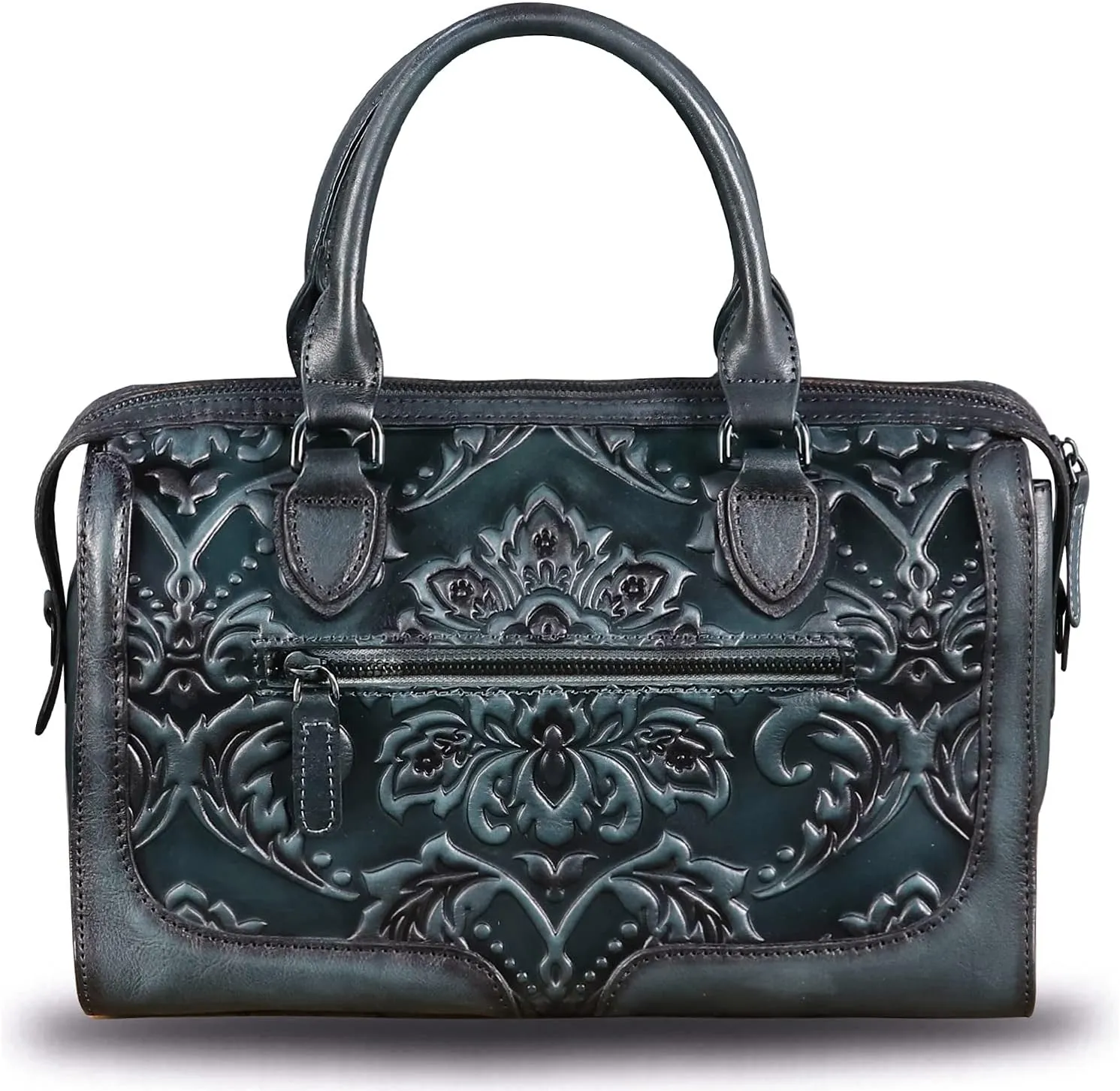 Genuine Leather Top Handle Handbag for Women Handmade Vintage Satchel Retro Cowhide Crossbody Handbags Purse Hobo Bags