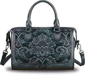 Genuine Leather Top Handle Handbag for Women Handmade Vintage Satchel Retro Cowhide Crossbody Handbags Purse Hobo Bags