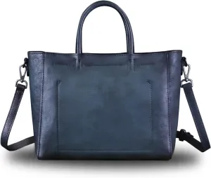 Genuine Leather Top Handle Handbag for Women Retro Satchel Vintage Cowhide Handmade Crossbody Handbags Purse Hobo Bag