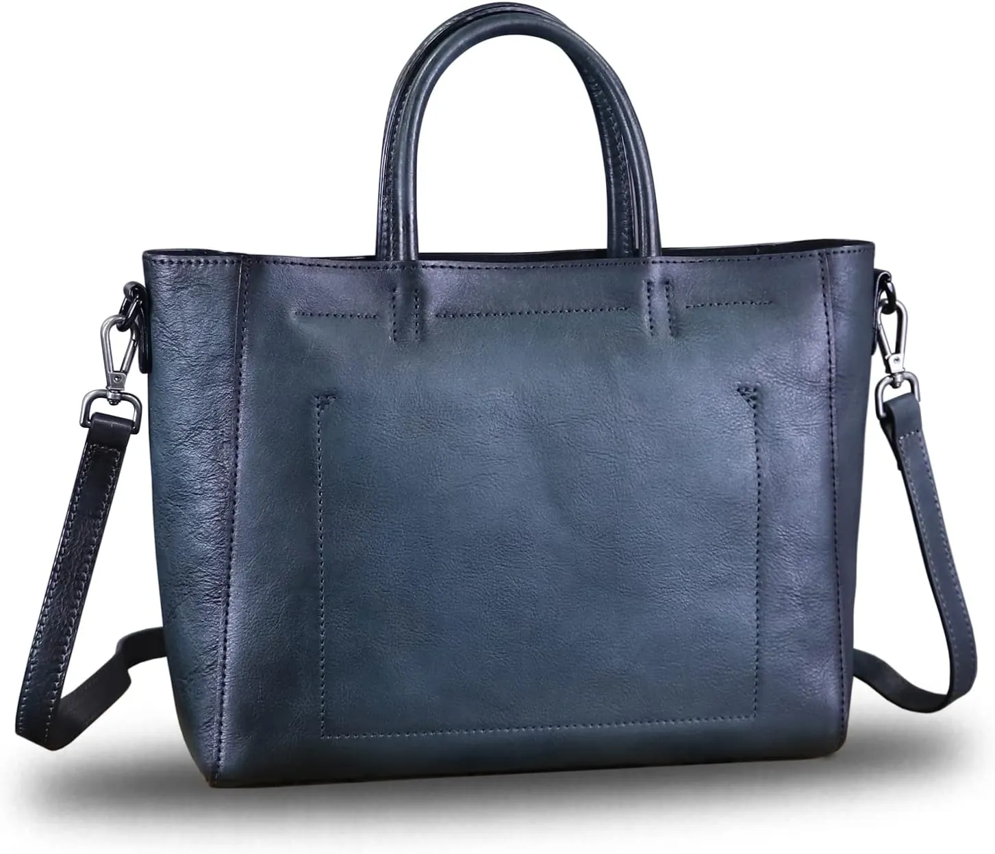 Genuine Leather Top Handle Handbag for Women Retro Satchel Vintage Cowhide Handmade Crossbody Handbags Purse Hobo Bag