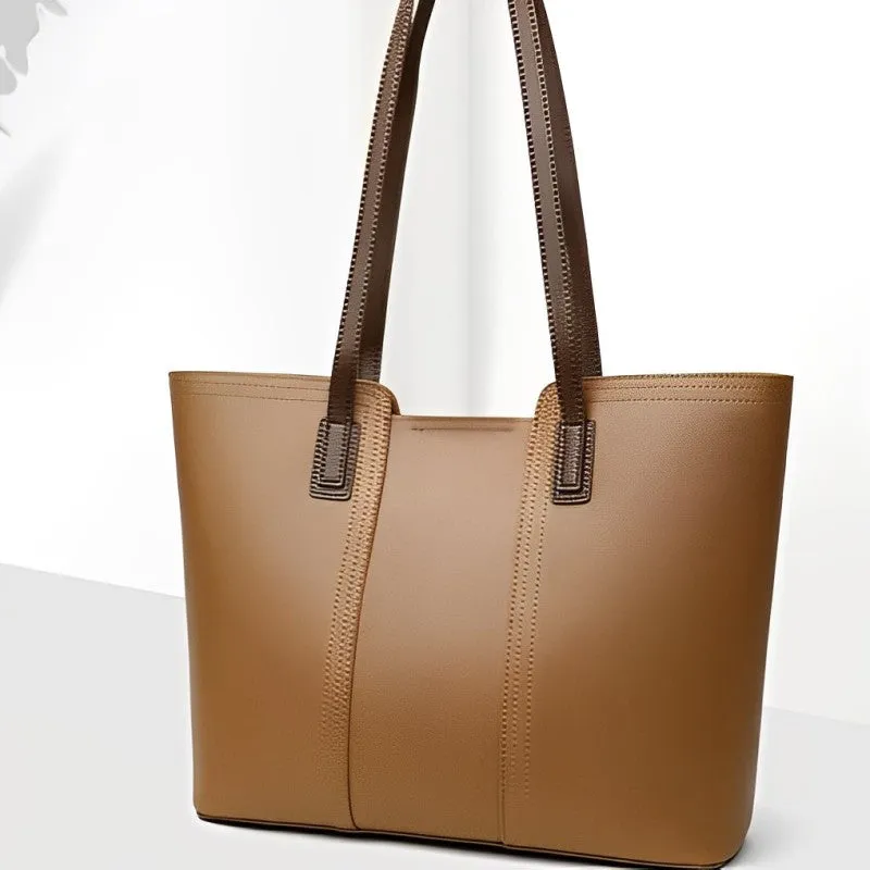 Genuine Leather Tote Bag – Large, Stylish & Lightweight Shopper Handbag