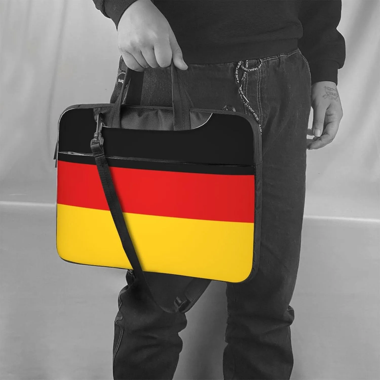 German flag Print Trendy Oxford Cloth Laptop Bag - Versatile Laptop Case,Messenger Bag, Shoulder Bag
