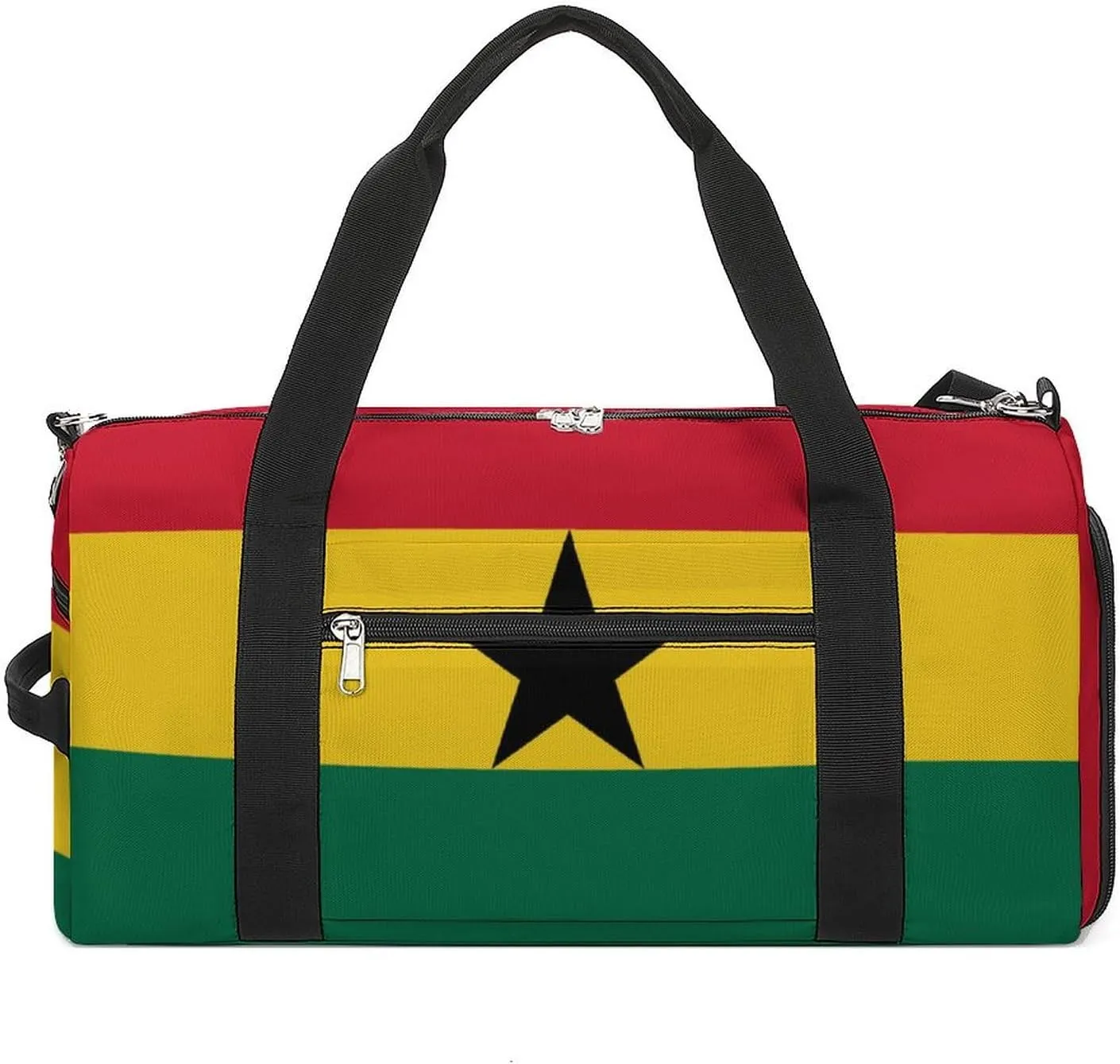 Ghana Flag Duffel Bag for Men Women with Wet Pocket Shoe Compartment