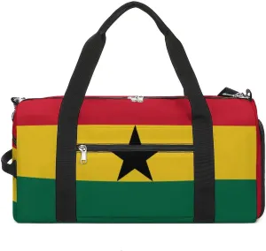 Ghana Flag Duffel Bag for Men Women with Wet Pocket Shoe Compartment