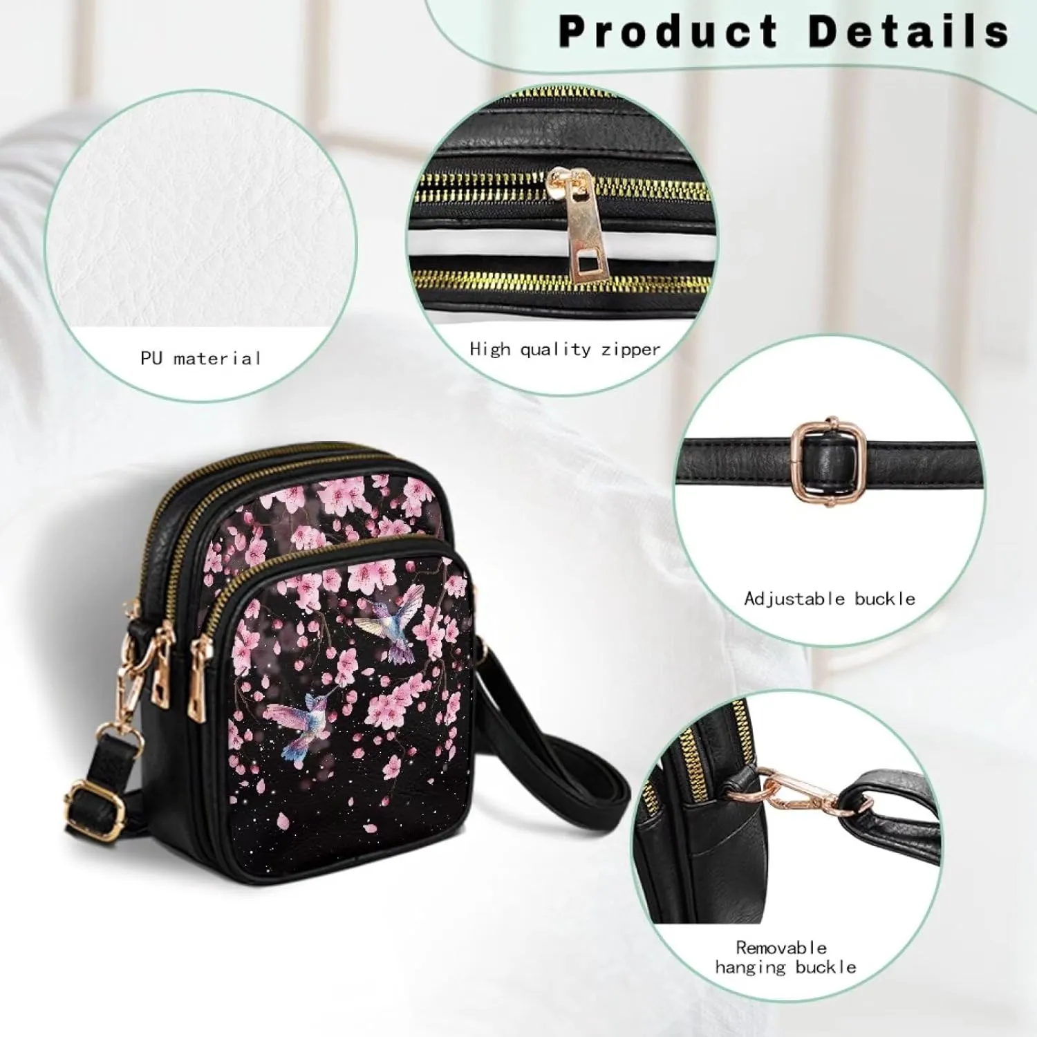 GIFTPUZZ Leather Crossbody Bags for Women Ladies Sling Handbags Medium Cross body Purses Handbags Soft