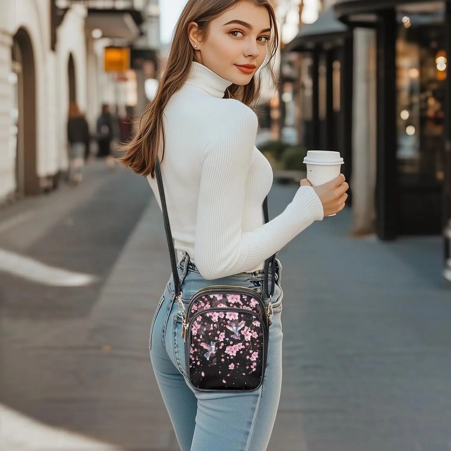 GIFTPUZZ Leather Crossbody Bags for Women Ladies Sling Handbags Medium Cross body Purses Handbags Soft