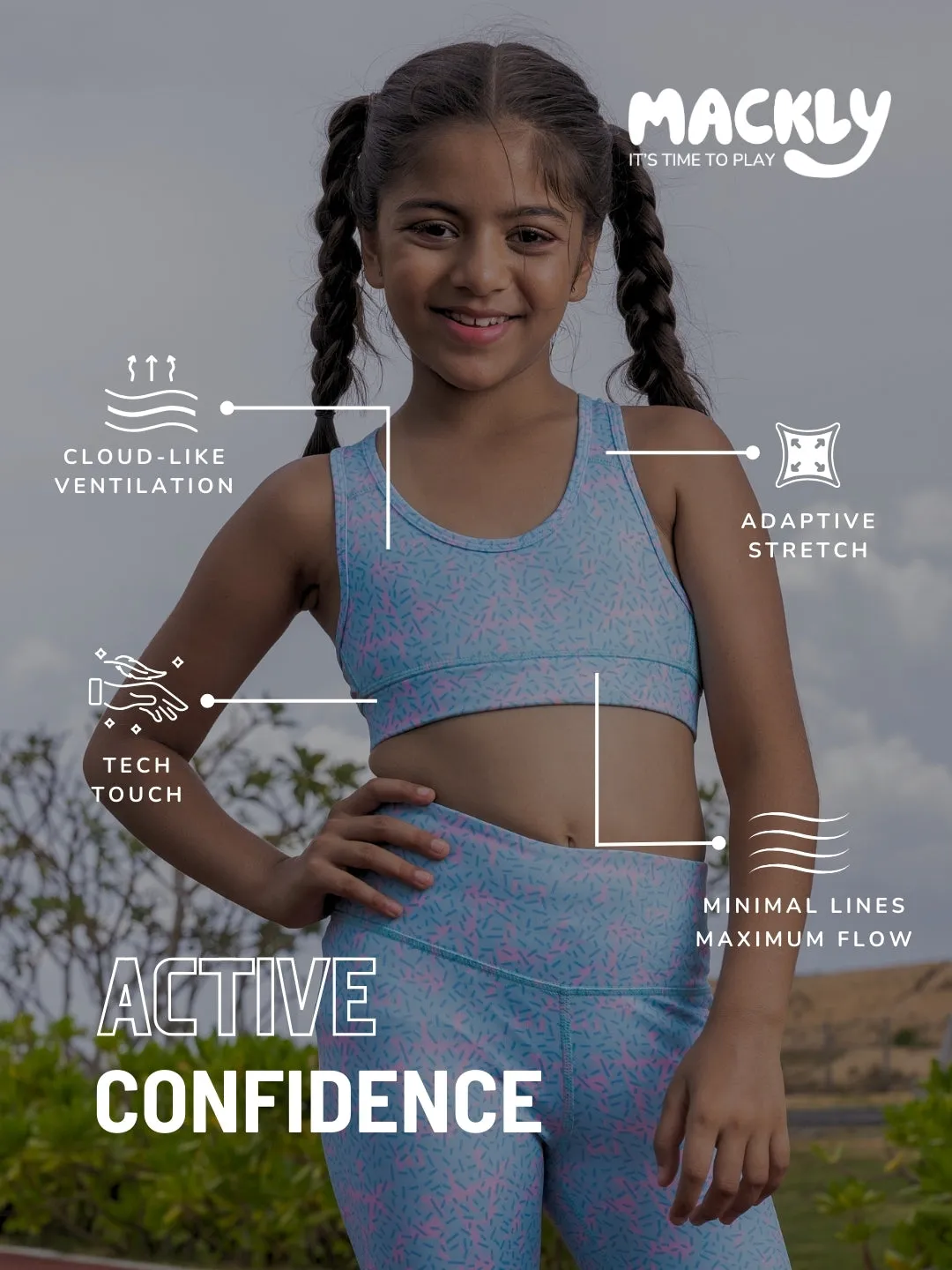 GIRLS SPORTS BRA - DONUT SPRINKLE (NON-PADDED)