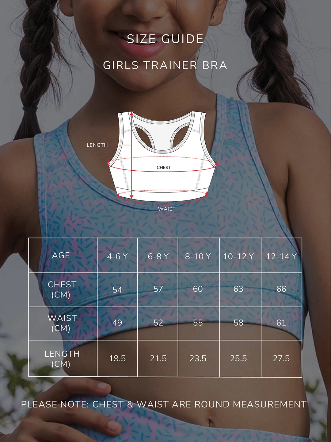 GIRLS SPORTS BRA - DONUT SPRINKLE (NON-PADDED)