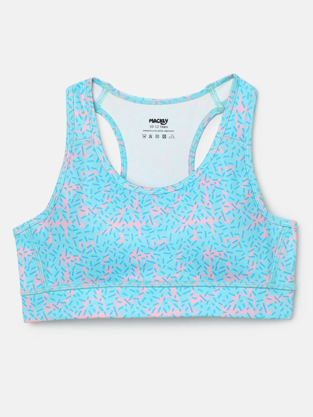 GIRLS SPORTS BRA - DONUT SPRINKLE (PADDED)