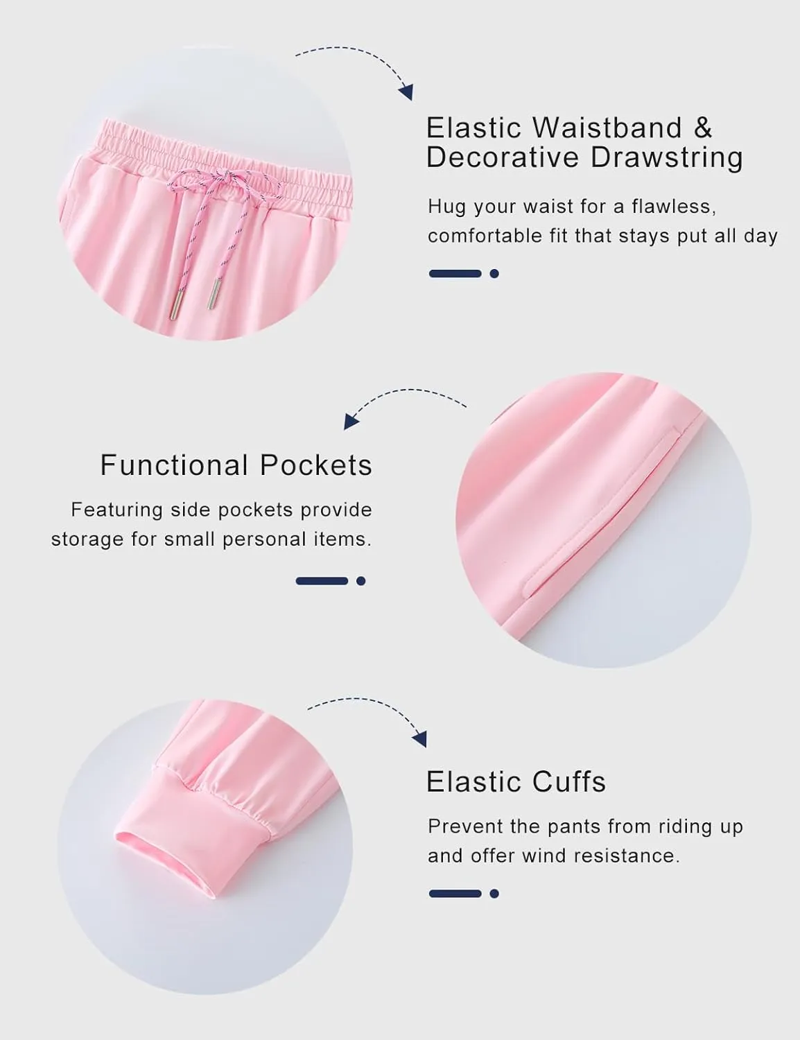 Girls Sweatpants Cooling Baggy Pants Lightweight Quick Dry Athletic Joggers with Pockets Lounge Jogging Pants 5-14Y