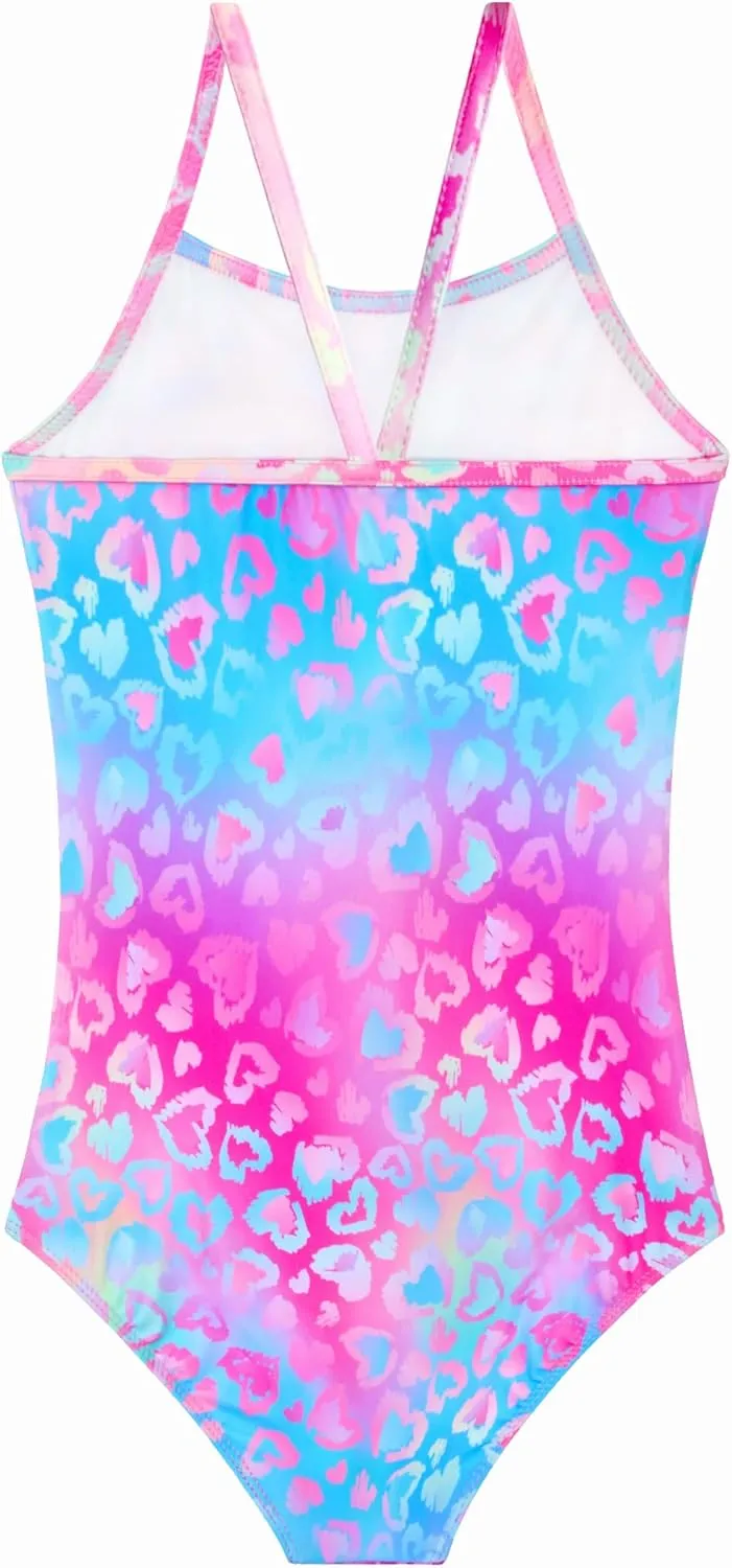 Girls Swimsuits One Piece Sleeveless Bathing Suit Breathable Swimwear for Kids Child Beach with Sun Protection